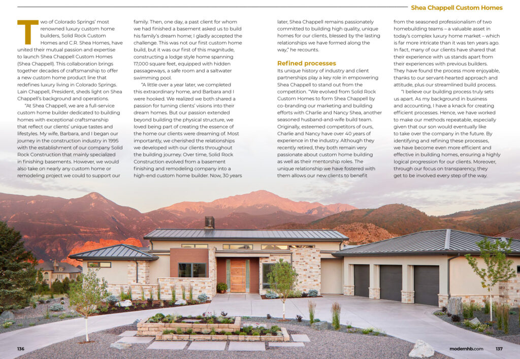 Modern Home Builders Magazine: SheaChappell Custom Home Builder Article, Page 2